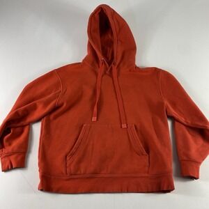 Athleta Hoodie Mens Medium Orange Sweatshirt Long Sleeve Pullover Athleisure